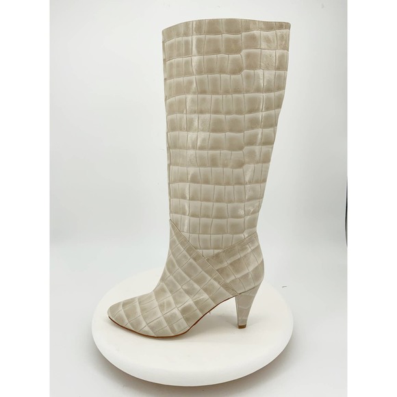 Jeffrey Campbell Shoes - Jeffery Campbell Candle Knee High Boot Ivory Croc